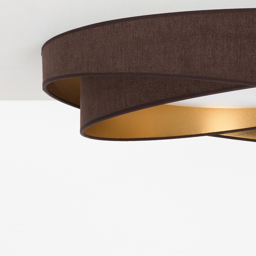 BRILAGI - LED Димируемо таванно осветително тяло VELVET TWIST LED/36W/230V 3000-6000K pr. 65 cm Wi-Fi Tuya Beacon кафяво/златно + дистанционно управление
