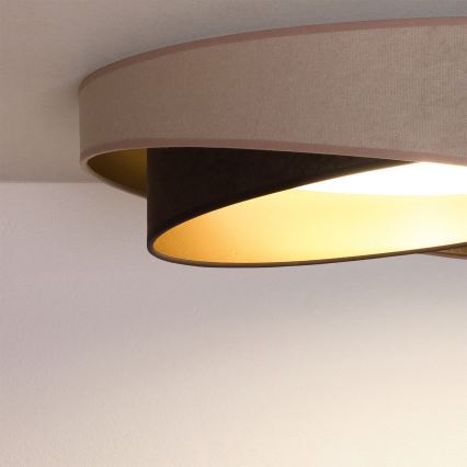 BRILAGI - LED димируемо таванно осветително тяло VELVET TWIST LED/36W/230V 3000-6000K Ø 65 cm Wi-Fi Tuya Beacon бежово/кафяво/златно + дистанционно управление