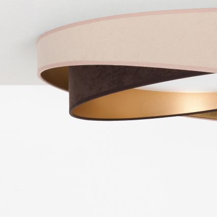BRILAGI - LED димируемо таванно осветително тяло VELVET TWIST LED/36W/230V 3000-6000K Ø 65 cm Wi-Fi Tuya Beacon бежово/кафяво/златно + дистанционно управление