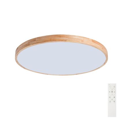 Brilagi - LED димируемо таванно осветително тяло WOODLINE LED/100W/230V 3000-6000K дъб диаметър 80 см + дистанционно управление
