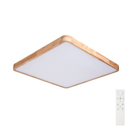 Brilagi - LED димируемо таванно осветително тяло WOODLINE SQUARE LED/100W/230V 3000-6000K дъб 80x80 см + дистанционно управление