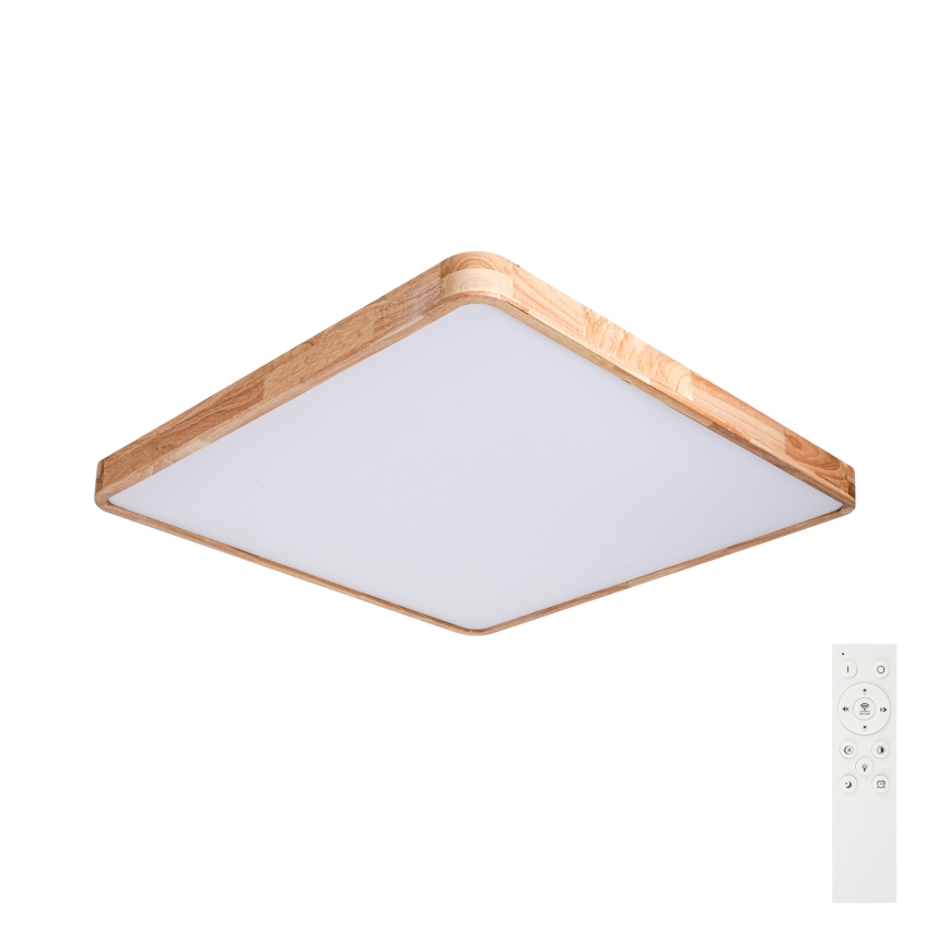 Brilagi - LED димируемо таванно осветително тяло WOODLINE SQUARE LED/100W/230V 3000-6000K дъб 80x80 см + дистанционно управление
