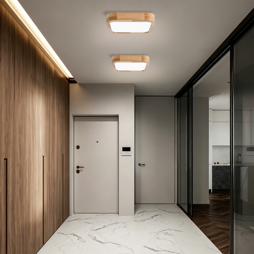 BRILAGI - LED димируемо таванно осветително тяло WOODLINE SQUARE LED/48W/230V 3000-6000K дъб 40x40 cm + дистанционно управление