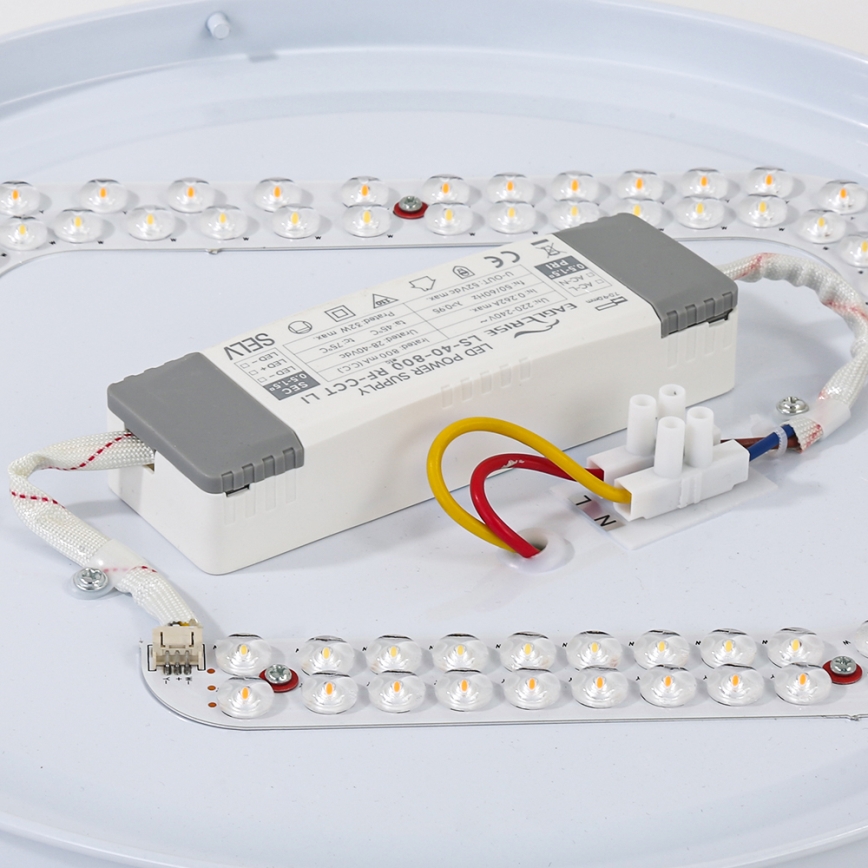 Brilagi - LED димируемо таванно осветително тяло WOODROUND LED/30W/230V 3000-6000K Ø 40 см дърво CRI 90 + дистанционно управление
