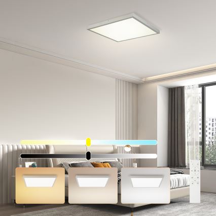 Brilagi - LED осветително тяло за баня с димиране FRAME SMART LED/50W/230V 60x60 cm 3000-6000K IP44 сребристо + дистанционно управление
