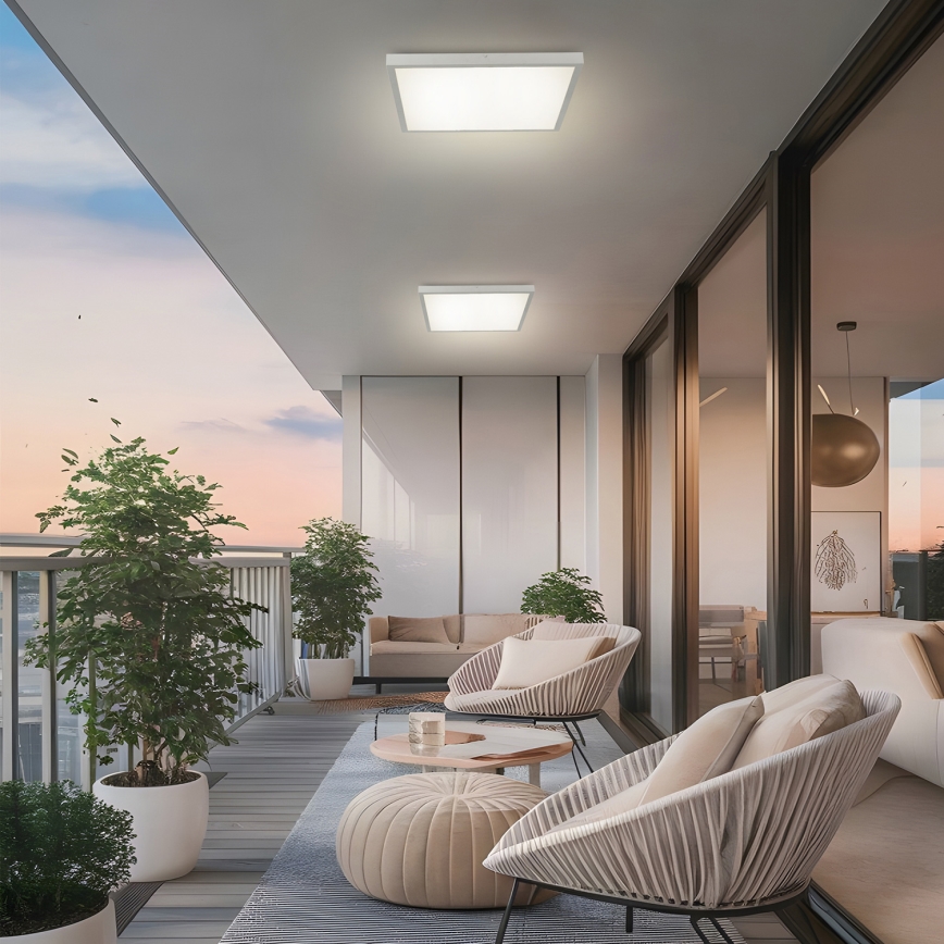 Brilagi - LED осветително тяло за баня с димиране FRAME SMART LED/50W/230V 60x60 cm 3000-6000K IP44 сребристо + дистанционно управление