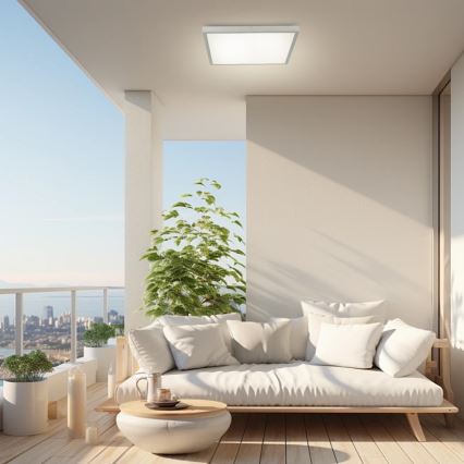 Brilagi - LED осветително тяло за баня с димиране FRAME SMART LED/50W/230V 60x60 cm 3000-6000K IP44 сребристо + дистанционно управление