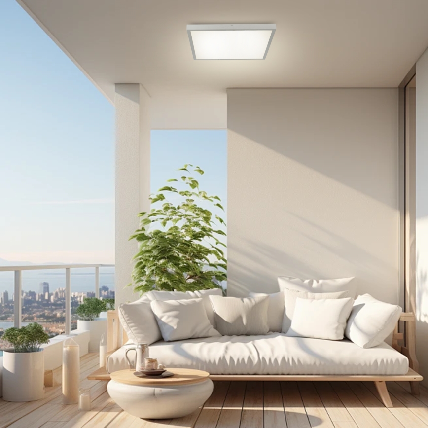Brilagi - LED осветително тяло за баня с димиране FRAME SMART LED/50W/230V 60x60 cm 3000-6000K IP44 сребристо + дистанционно управление