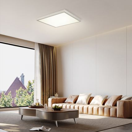 Brilagi - LED осветително тяло за баня с димиране FRAME SMART LED/50W/230V 60x60 cm 3000-6000K IP44 сребристо + дистанционно управление