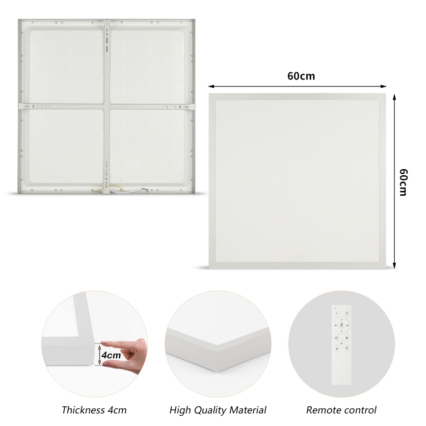 Brilagi - LED осветително тяло за баня с димиране FRAME SMART LED/50W/230V 60x60 cm 3000-6000K IP44 сребристо + дистанционно управление
