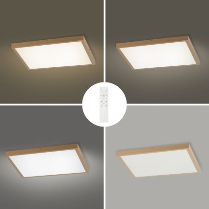 Brilagi - LED димируемо таванно осветително тяло за баня FRAME SMART LED/50W/230V 60x60 cm 3000-6000K IP44 бежово + дистанционно управление