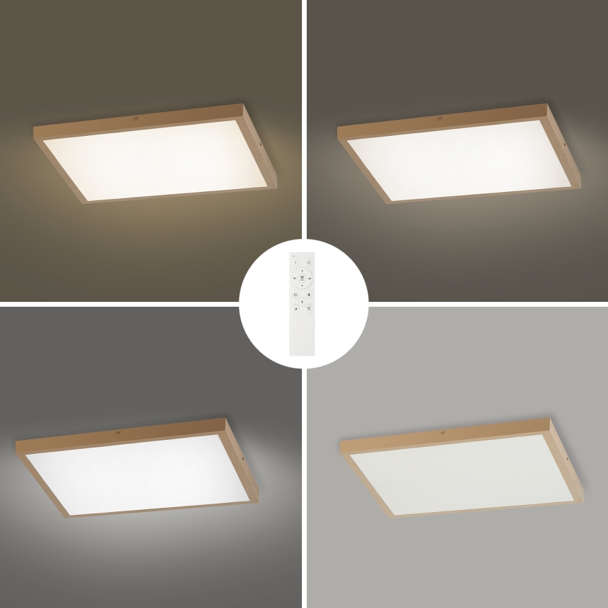 Brilagi - LED димируемо таванно осветително тяло за баня FRAME SMART LED/50W/230V 60x60 cm 3000-6000K IP44 бежово + дистанционно управление
