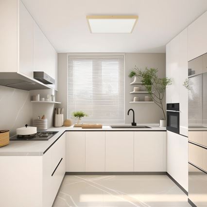 Brilagi - LED димируемо таванно осветително тяло за баня FRAME SMART LED/50W/230V 60x60 cm 3000-6000K IP44 бежово + дистанционно управление
