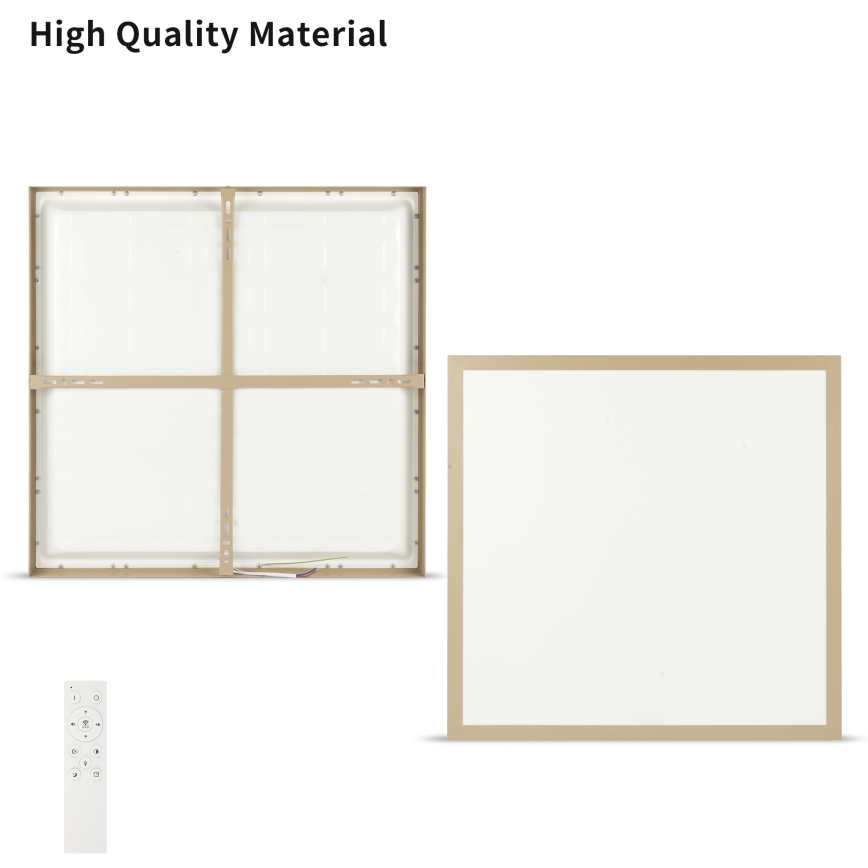 Brilagi - LED димируемо таванно осветително тяло за баня FRAME SMART LED/50W/230V 60x60 cm 3000-6000K IP44 бежово + дистанционно управление