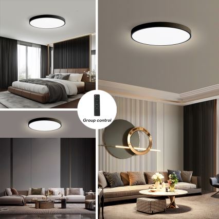 Brilagi - Димируемо LED таванно осветително тяло POOL SMART LED/128W/230V 3000-6000K диаметър 100 см Wi-Fi Tuya черно + дистанционно управление