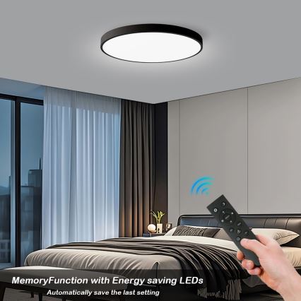 Brilagi - Димируемо LED таванно осветително тяло POOL SMART LED/128W/230V 3000-6000K диаметър 100 см Wi-Fi Tuya черно + дистанционно управление