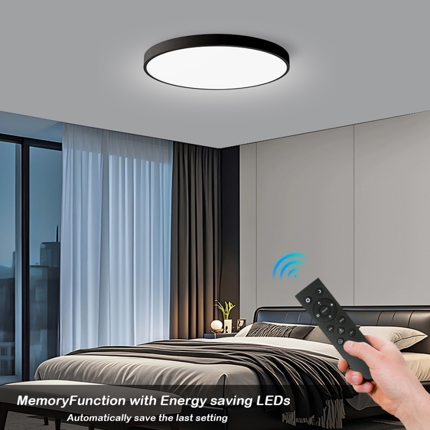 Brilagi - Димируемо LED таванно осветително тяло POOL SMART LED/128W/230V 3000-6000K диаметър 100 см Wi-Fi Tuya черно + дистанционно управление
