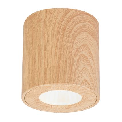 Brilagi - LED RGBW димируемо осветително тяло за баня MIA 1xGU10/4,8W/230V 3000K 84x80 mm дъбов декор IP44 + дистанционно управление