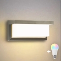 Brilagi - димируемо LED RGBW външно стенно осветително тяло BRICKY 1xE27/9W/230V 2700-6500K IP54 сиво
