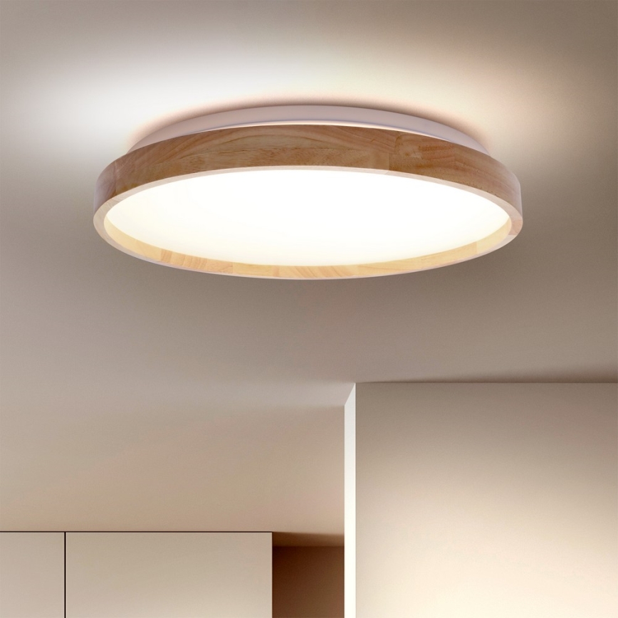 Brilagi - Димируемо LED таванно осветително тяло ALSON LED/48W/230V 3000-6500K дъб Ø 39,5 см + дистанционно управление