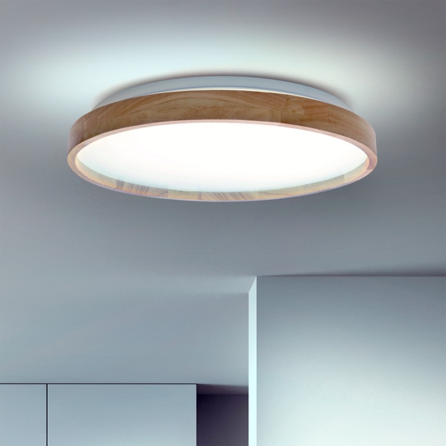 Brilagi - Димируемо LED таванно осветително тяло ALSON LED/48W/230V 3000-6500K дъб Ø 39,5 см + дистанционно управление