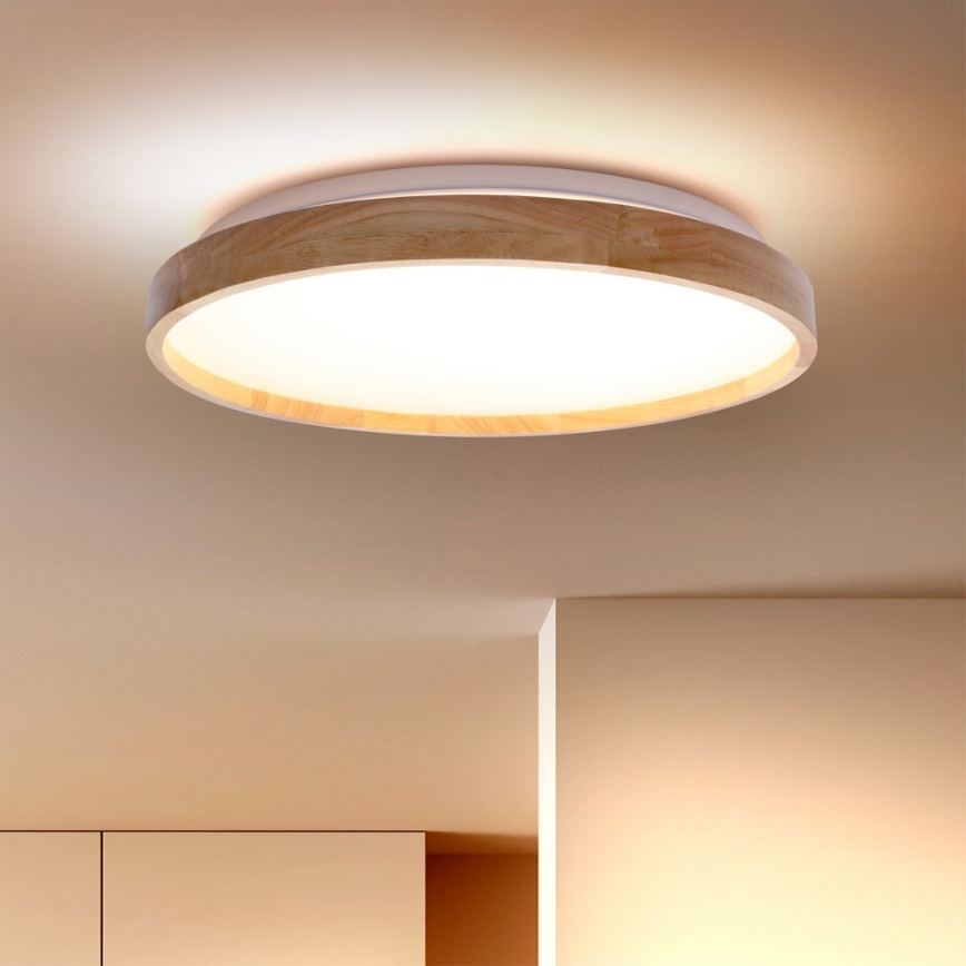 Brilagi - Димируемо LED таванно осветително тяло ALSON LED/48W/230V 3000-6500K дъб Ø 39,5 см + дистанционно управление