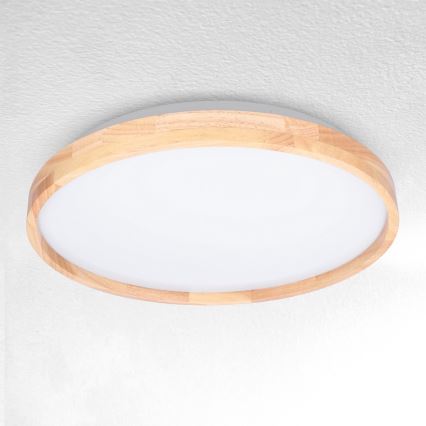 Brilagi - Димируемо LED таванно осветително тяло ALSON LED/48W/230V 3000-6500K дъб Ø 39,5 см + дистанционно управление