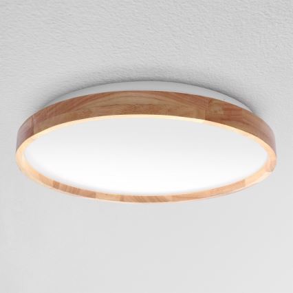 Brilagi - Димируемо LED таванно осветително тяло ALSON LED/48W/230V 3000-6500K дъб Ø 39,5 см + дистанционно управление