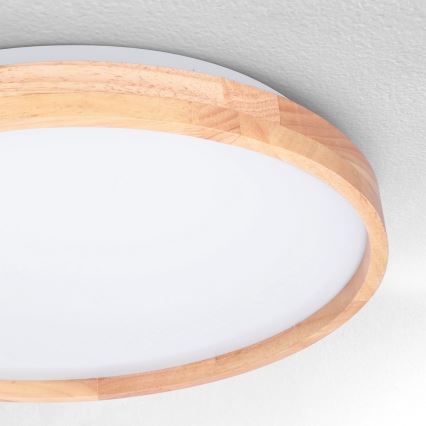 Brilagi - Димируемо LED таванно осветително тяло ALSON LED/48W/230V 3000-6500K дъб Ø 39,5 см + дистанционно управление