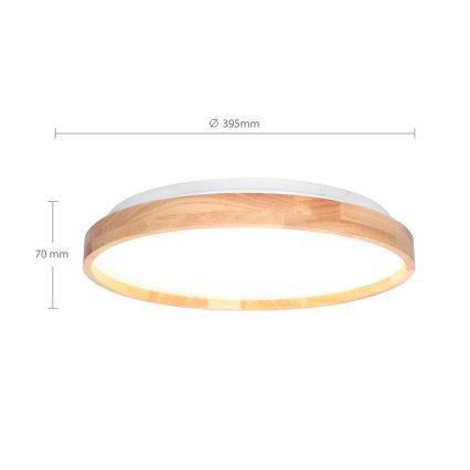 Brilagi - Димируемо LED таванно осветително тяло ALSON LED/48W/230V 3000-6500K дъб Ø 39,5 см + дистанционно управление