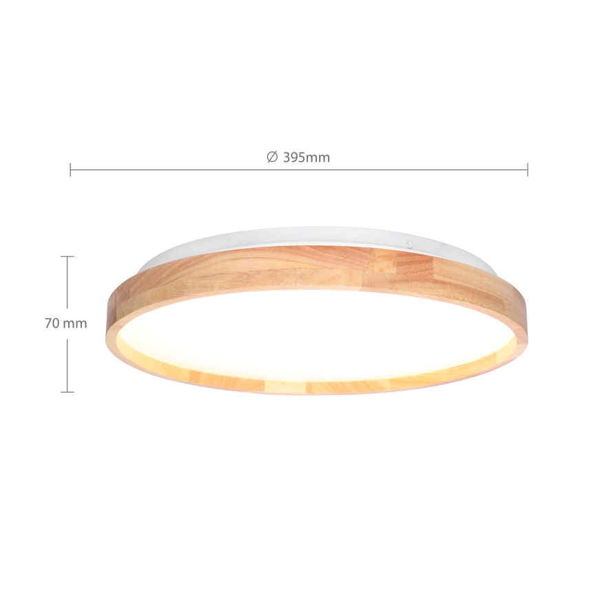 Brilagi - Димируемо LED таванно осветително тяло ALSON LED/48W/230V 3000-6500K дъб Ø 39,5 см + дистанционно управление