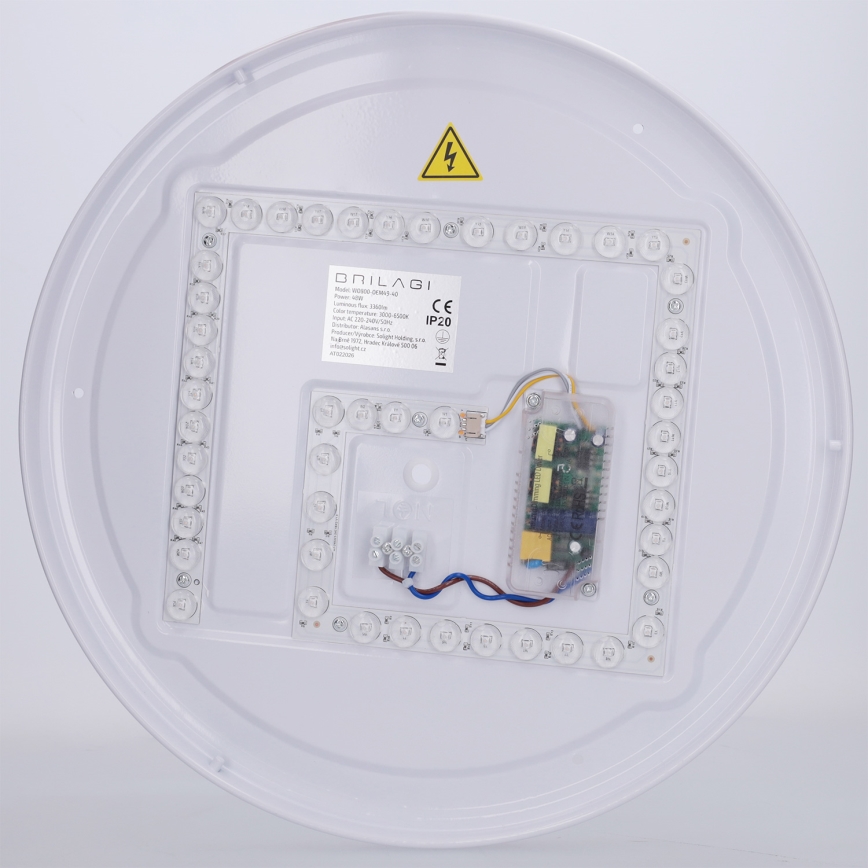 Brilagi - Димируемо LED таванно осветително тяло COCI LED/48W/230V 3000-6500K Ø 39 см дървесен декор/черно + дистанционно управление