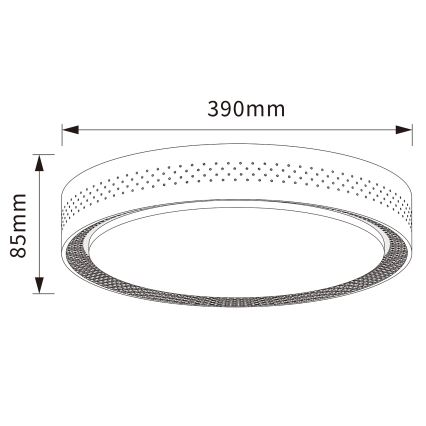 Brilagi - Димируемо LED таванно осветително тяло COCI LED/48W/230V 3000-6500K Ø 39 см дървесен декор/черно + дистанционно управление