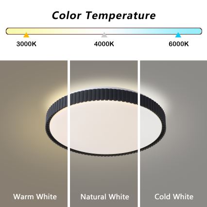 Brilagi - Димируемо таванно LED осветително тяло CORVO LED/72W/230V 3000-6000K, черно, Ø 50 см + дистанционно управление