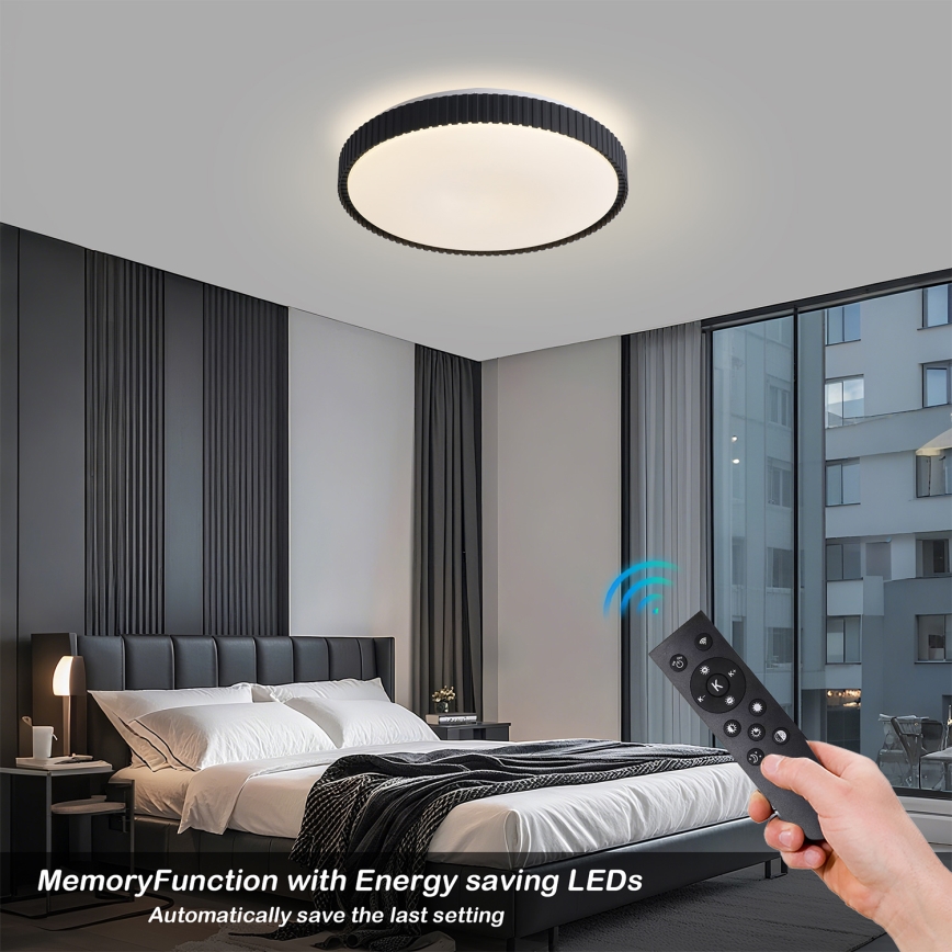 Brilagi - Димируемо таванно LED осветително тяло CORVO LED/72W/230V 3000-6000K, черно, Ø 50 см + дистанционно управление