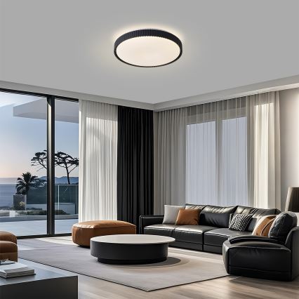 Brilagi - Димируемо таванно LED осветително тяло CORVO LED/72W/230V 3000-6000K, черно, Ø 50 см + дистанционно управление