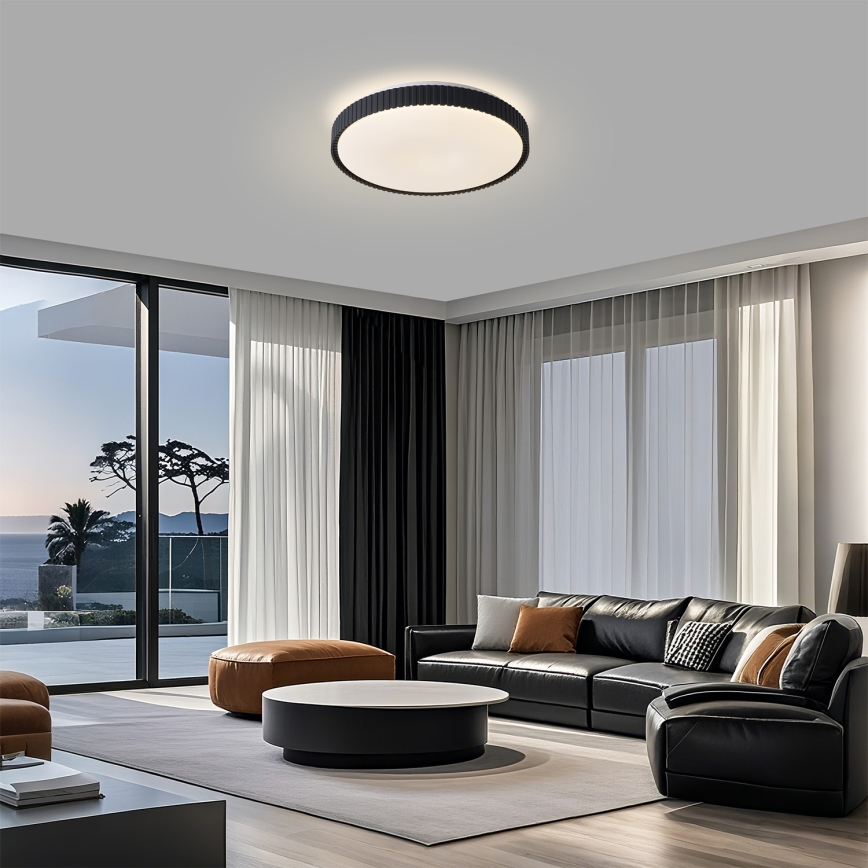 Brilagi - Димируемо таванно LED осветително тяло CORVO LED/72W/230V 3000-6000K, черно, Ø 50 см + дистанционно управление