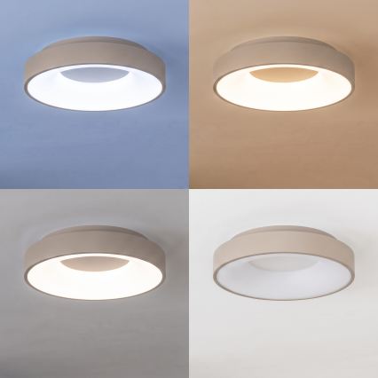 BRILAGI - Димируема LED таванна лампа FALCON II LED/67W/230V 3000-6500K Ø 40 см бяла/бежова + дистанционно управление
