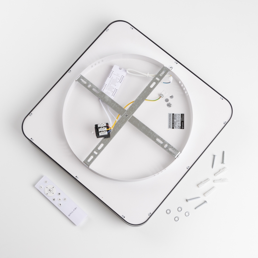 Brilagi - Димируемо таванно LED осветително тяло FALCON II LED/80W/230V 3000-6500K 40x40 cm черно + дистанционно управление