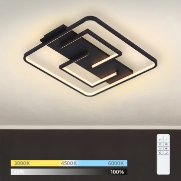 Brilagi - димируемо LED таванно осветително тяло FLARE LED/34W/230V 3000-6000K 48x48 cm черно + дистанционно управление