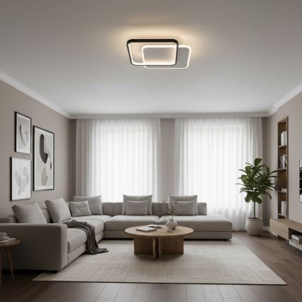 Brilagi - Димируемо LED таванно осветително тяло FLARE LED/43W/230V 3000-6000K 39,5x45 cm бял/черен + дистанционно управление