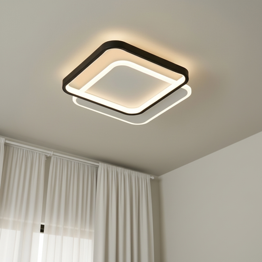 Brilagi - Димируемо LED таванно осветително тяло FLARE LED/43W/230V 3000-6000K 39,5x45 cm бял/черен + дистанционно управление