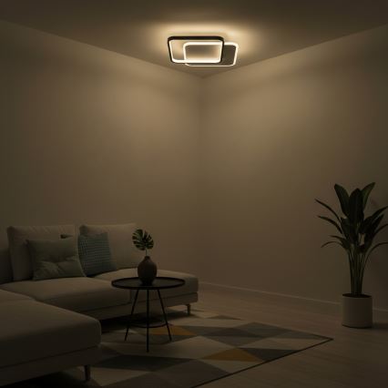 Brilagi - Димируемо LED таванно осветително тяло FLARE LED/43W/230V 3000-6000K 39,5x45 cm бял/черен + дистанционно управление