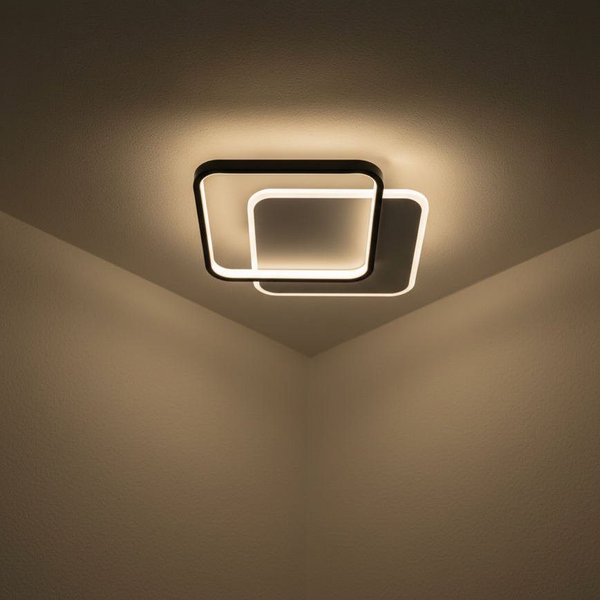 Brilagi - Димируемо LED таванно осветително тяло FLARE LED/43W/230V 3000-6000K 39,5x45 cm бял/черен + дистанционно управление