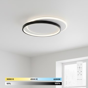 Brilagi - димируемо LED таванно осветително тяло FLARE LED/48W/230V 3000-6000K 39,5x45 cm бял/черен + дистанционно управление