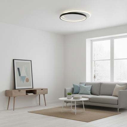 Brilagi - димируемо LED таванно осветително тяло FLARE LED/48W/230V 3000-6000K 39,5x45 cm бял/черен + дистанционно управление
