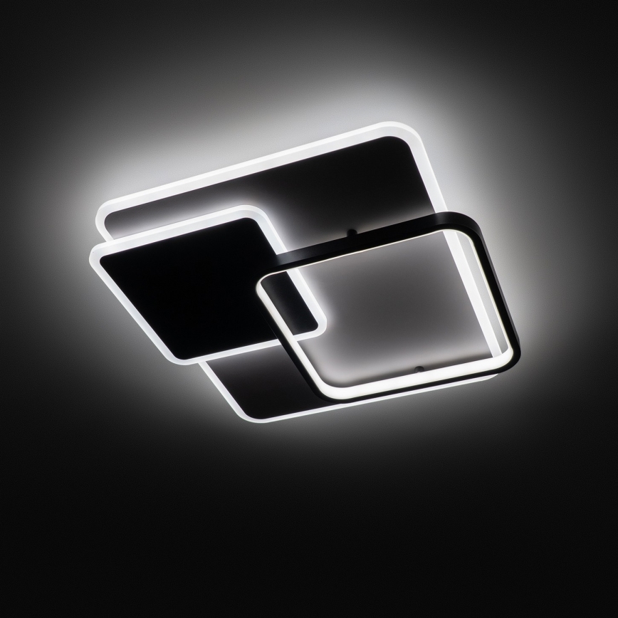 Brilagi - LED таванен плафон FLARE с възможност за димиране LED/64W/230V 3000-6000K 45x45 cm бял/черен + дистанционно управление