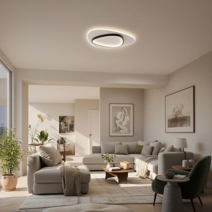 Brilagi - LED димируемо таванно осветително тяло FLARE LED/70W/230V 3000-6000K 55x55 cm бял/черен + дистанционно управление