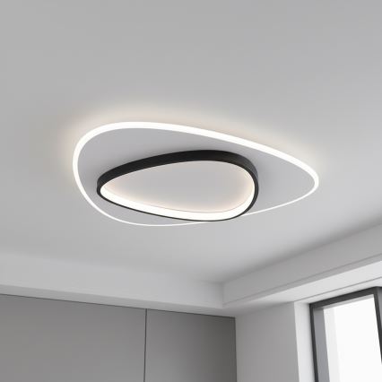 Brilagi - LED димируемо таванно осветително тяло FLARE LED/70W/230V 3000-6000K 55x55 cm бял/черен + дистанционно управление