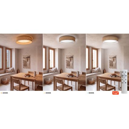 Brilagi - Димируемо LED таванно осветително тяло VELVET SMARTIX STARS LED/24W/230V 3000-6000K Ø 45 см бежово Wi-Fi Tuya Beacon + дистанционно управление